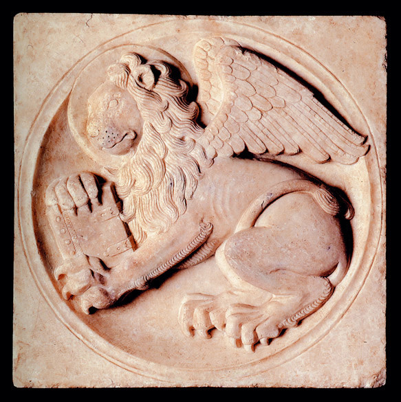 Simbolo di san Marco evangelista, Formella in marmo, XV sec. d.C., Castello Sforzesco, Milano