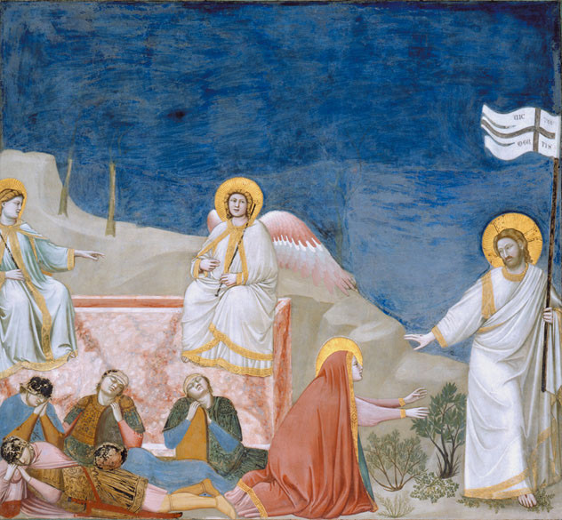 Giotto, Resurrezione (part. da Storie di Cristo), Affresco, 1305, Cappella degli Scrovegni (Padova)
