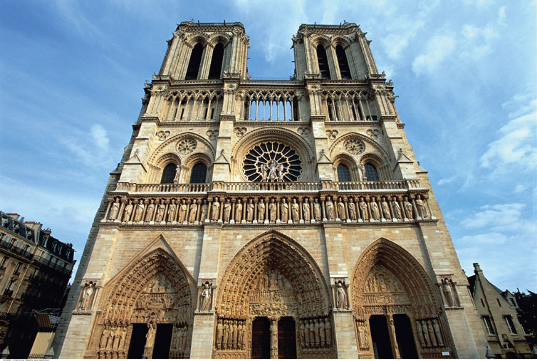 Cattedrale di Notre Dame: facciata, 1255 d.C., Parigi