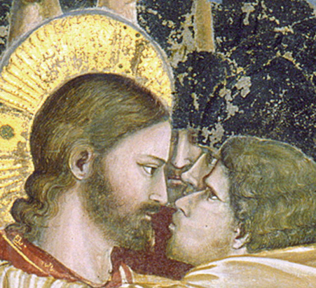 Giotto, Cristo e Giuda (part. da La cattura di Cristo), Affresco, 1305, Cappella degli Scrovegni (Padova)