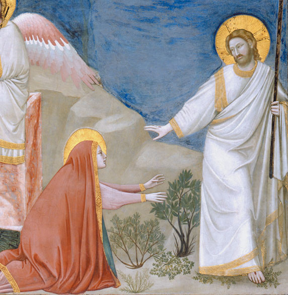 Giotto, Noli me tangere (part. da Storie di cristo), Affresco, 1305, Cappella degli Scrovegni (Padova)