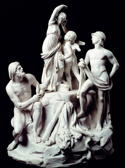 Filippo Tagliolini, Il trionfo di Venere con Marte, Ercole e Adone, Biscuit, XVIII sec., Museo di San Martino, Napoli
