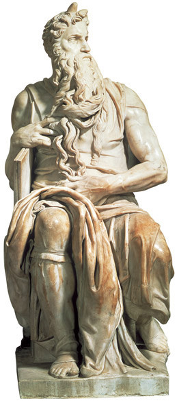 Michelangelo Buonarroti, Mosé, Scultura a tutto tondo in marmo, 1513-15, Chiesa di San Pietro in Vincoli, Roma