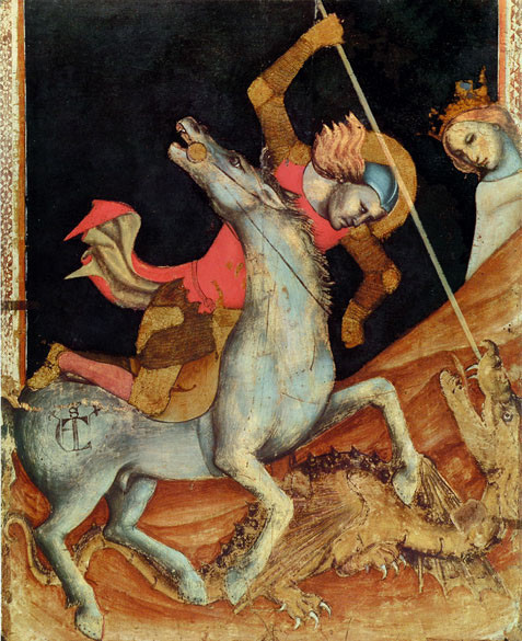Vitale da Bologna, San Giorgio e il drago, Pittura su tavola, 1335, Pinacoteca Nazionale (Bologna)
