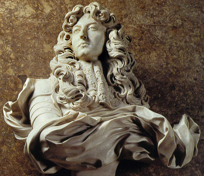 Gian Lorenzo Bernini, Busto-ritratto di Luigi XIV, Scultura in marmo, 1665, Reggia, Salone di Diana, Versailles