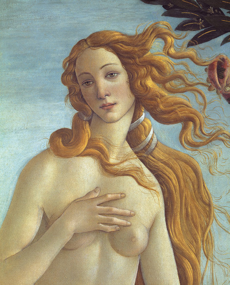 Sandro Botticelli, Nascita di Venere (part.), Tempera su tela, 1482, Uffizi, Firenze