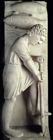 Benedetto Antelami, I mesi: Febbraio, Scultura a rilievo, 1216 d.C., Battistero (Parma)