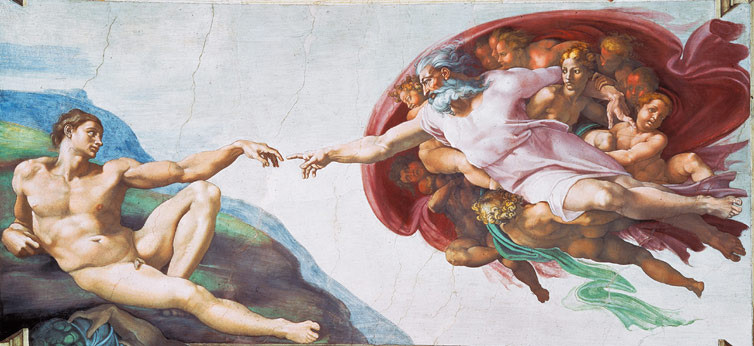 Michelangelo Buonarroti, Creazione dell'uomo, Affresco, 1511, Cappella Sistina, Roma