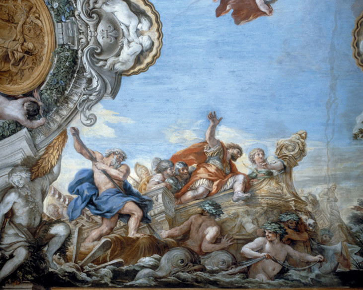 Pietro da Cortona, Arrivo di Enea alle foci del Tevere, Affresco, 1654, Palazzo Doria-Pamphili, Roma