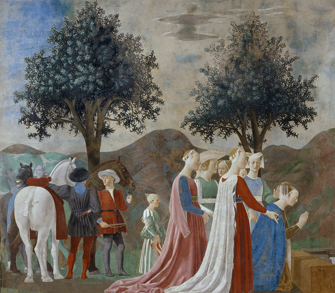Piero della Francesca, L'adorazione del Sacro Legno, Affresco, 1452-59, Chiesa di San Francesco, Arezzo