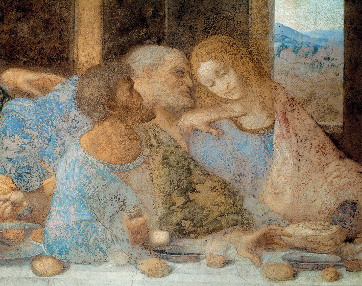 Leonardo da Vinci, L'ultima Cena (part.), Tempera e olio su muro, 1499, Chiesa di Santa Maria delle Grazie, Milano