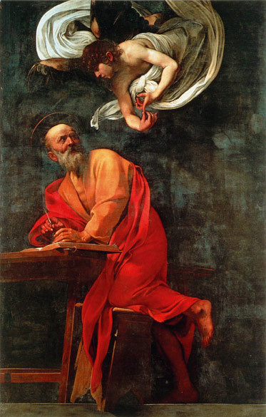 Michelangelo Merisi Caravaggio, San Matteo e l'Angelo, Olio su tela, 1602, San Luigi dei Francesi, Roma
