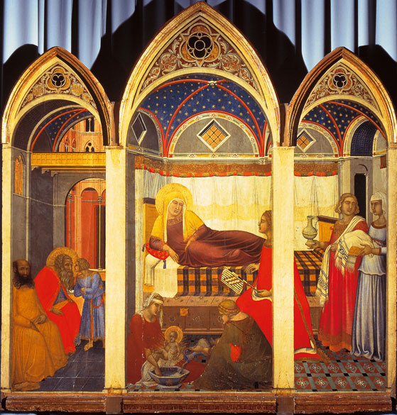 Pietro Lorenzetti, Natività di Maria, Pittura su tavola, 1342, Museo dell'Opera del Duomo (Siena)
