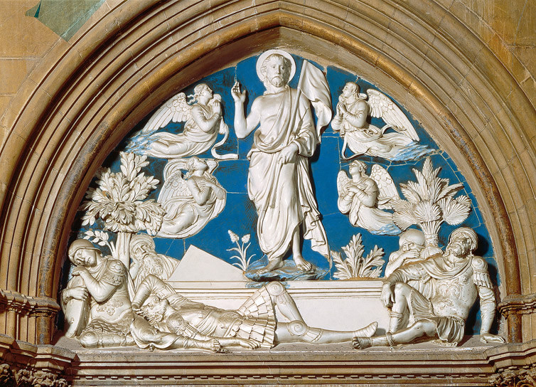 Luca Della Robbia, Resurrezione, Terracotta invetriata, metà del XV sec. d.C., Santa Maria del Fiore, Firenze
