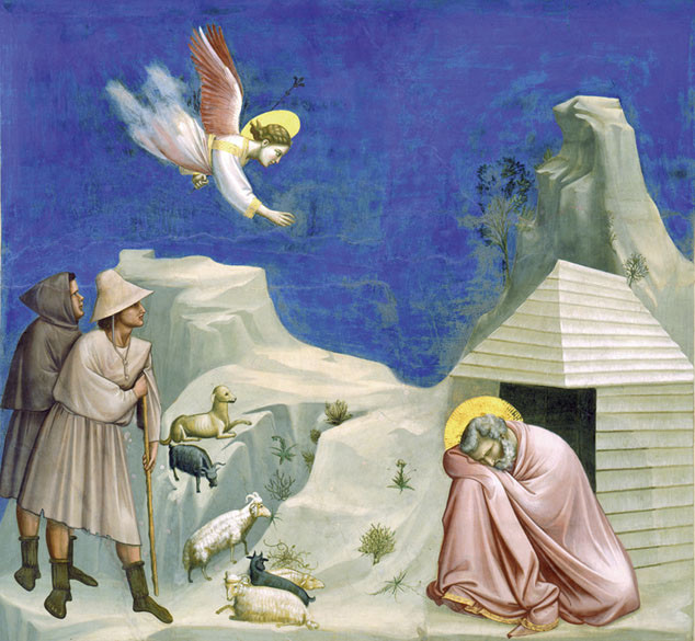 Giotto, Sogno di Gioacchino (part. da Storie di Gioacchino e Anna), Affresco, 1305, Cappella degli Scrovegni (Padova)