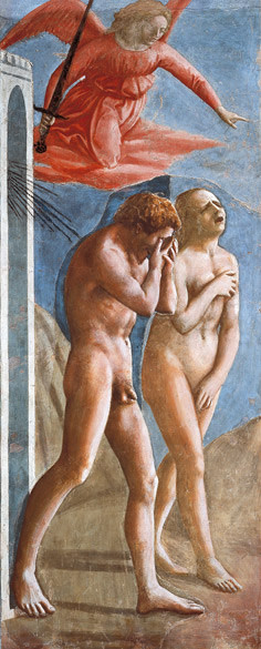 Masaccio, La cacciata dei progenitori, Affresco, 1425, Chiesa del Carmine (Cappella Brancacci), Firenze