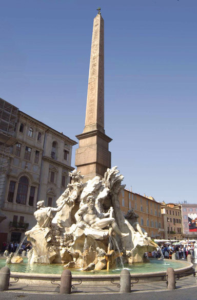 Lorenzo Bernini, Fontana dei Quattro fiumi, Pietra, 1651, Roma