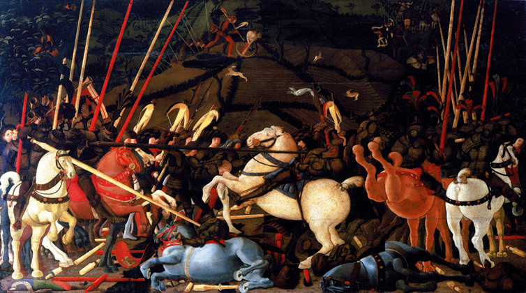 Paolo Uccello, Battaglia di San Romano, Tempera su tavola, 1456, Uffizi, Firenze