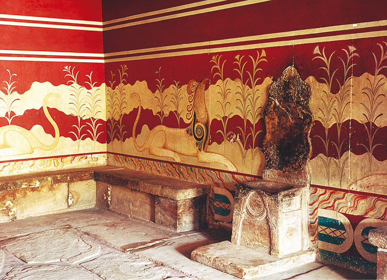 Palazzo di Cnosso: Sala del trono, Pittura murale, 1700-1400 a.C., Creta