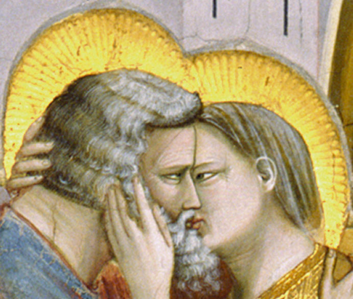 Giotto, Anna e Gioacchino (part. da Storie di Gioacchino e Anna), Affresco, 1305, Cappella degli Scrovegni (Padova)