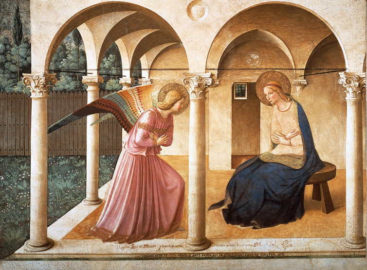 Beato Angelico, Annunciazione, Affresco, 1445 ca., Convento di San Marco, Firenze