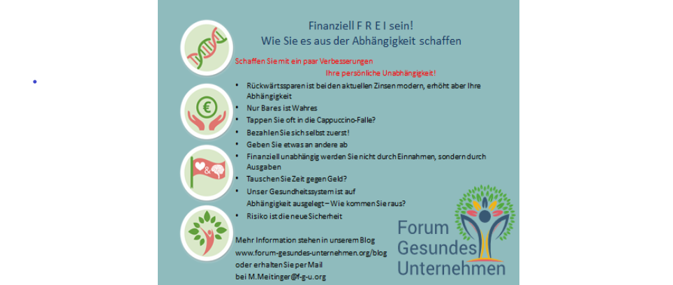 Finanziell F R E I sein! Wie Sie es aus der Abhängigkeit schaffen