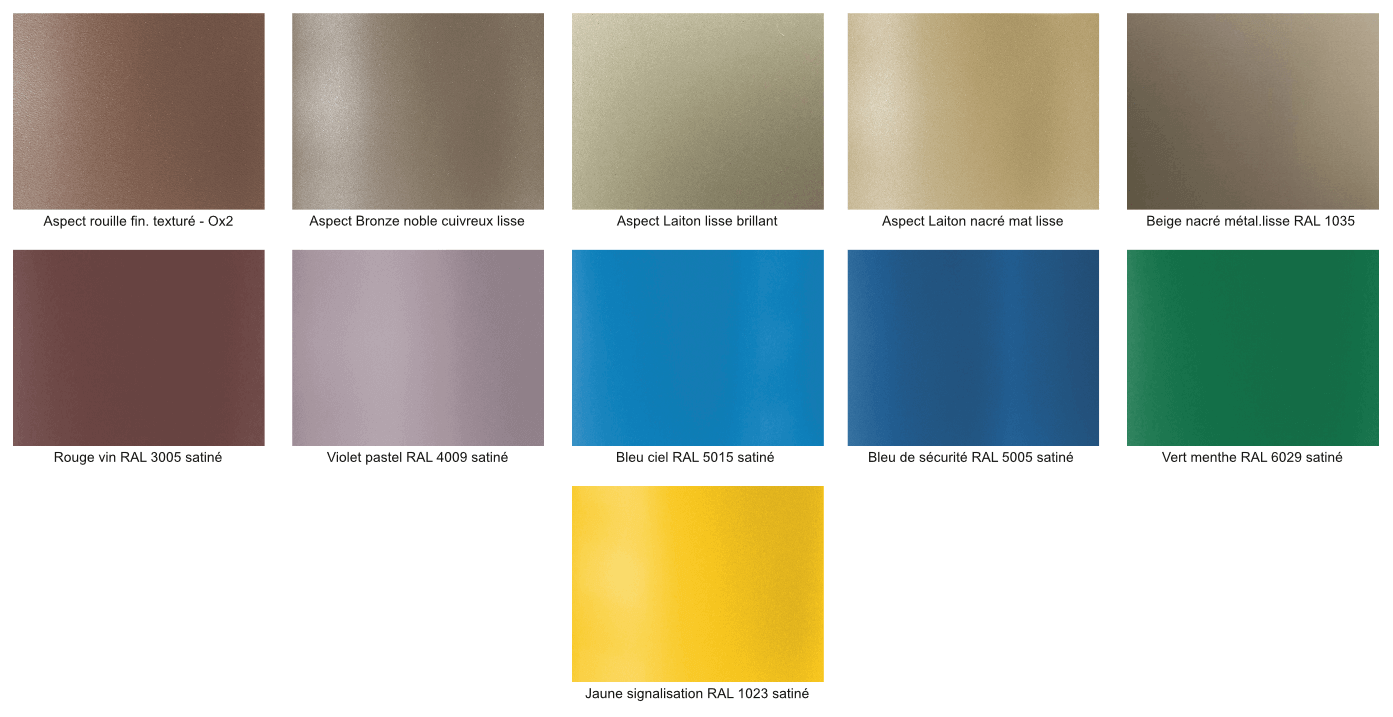 Nouveaux coloris équerre étagère LunYa – rouille, bronze, laiton, bleu, vert menthe, jaune – thermolaqué Made in France