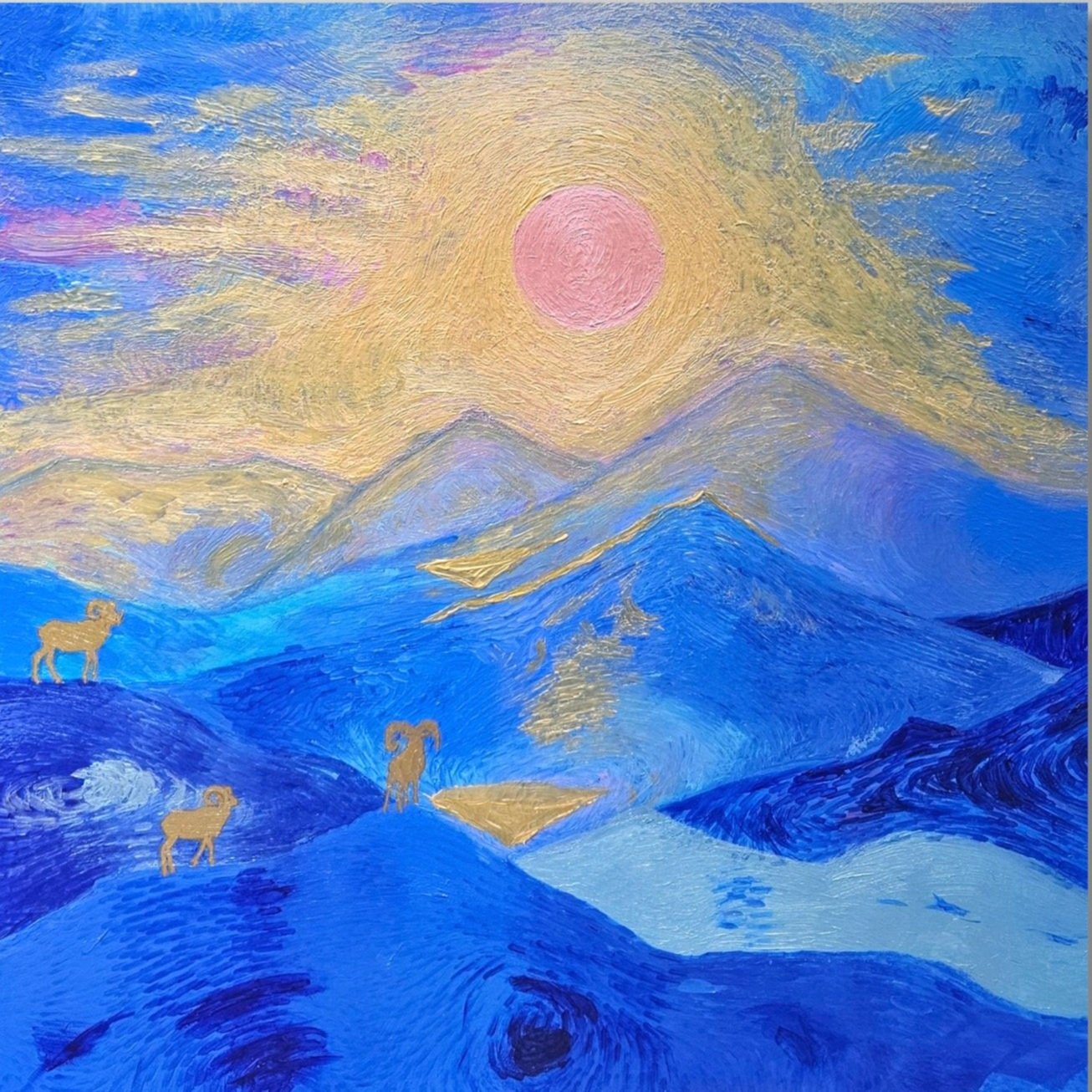"Three Sheep on a Mountain"