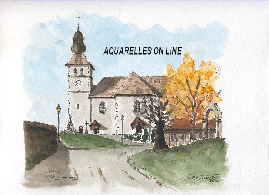 Eglise du Mont-Saxonnex dominant la vallée de l'Arve...