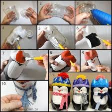 Pingouins à partir de bouteilles en plastique (récup)