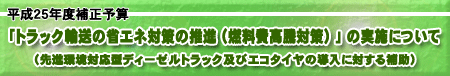   「トラック輸送の省エネ対策の推進（燃料費高騰対策）」（先進環境対応型ディーゼルトラック及びエコタイヤの導入に対する補助）の第２次募集について