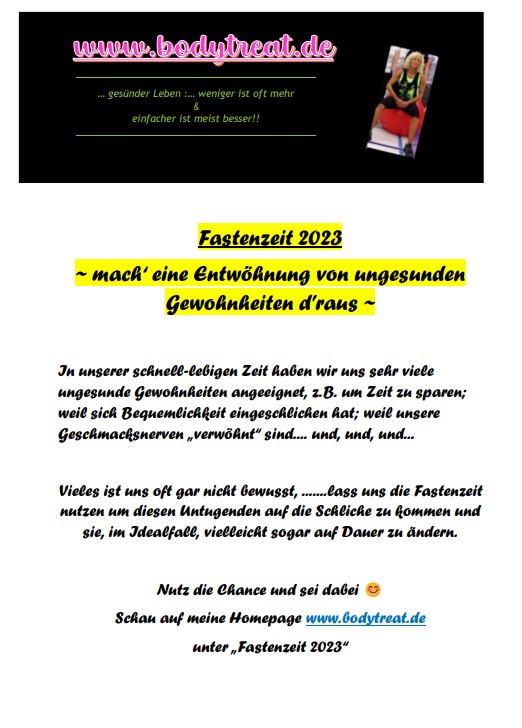 Fastenzeit 2023 - Nutze sie für dich!