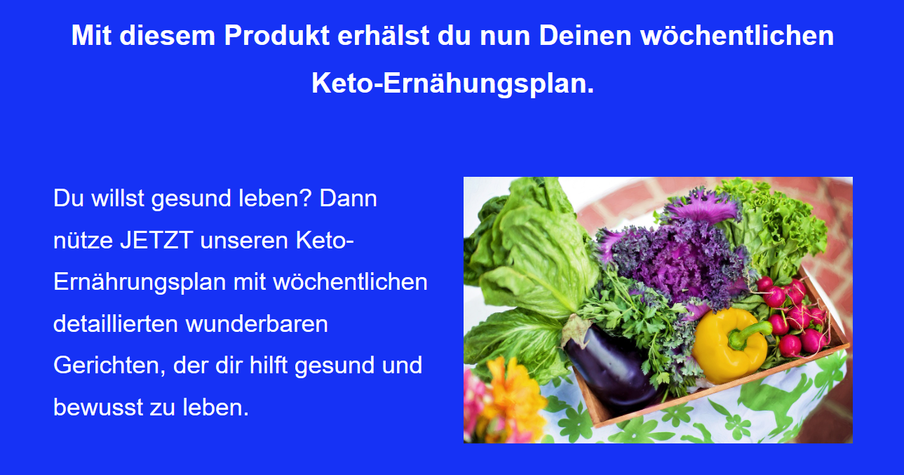 wöchentlicher Keto - Ernährungsplan