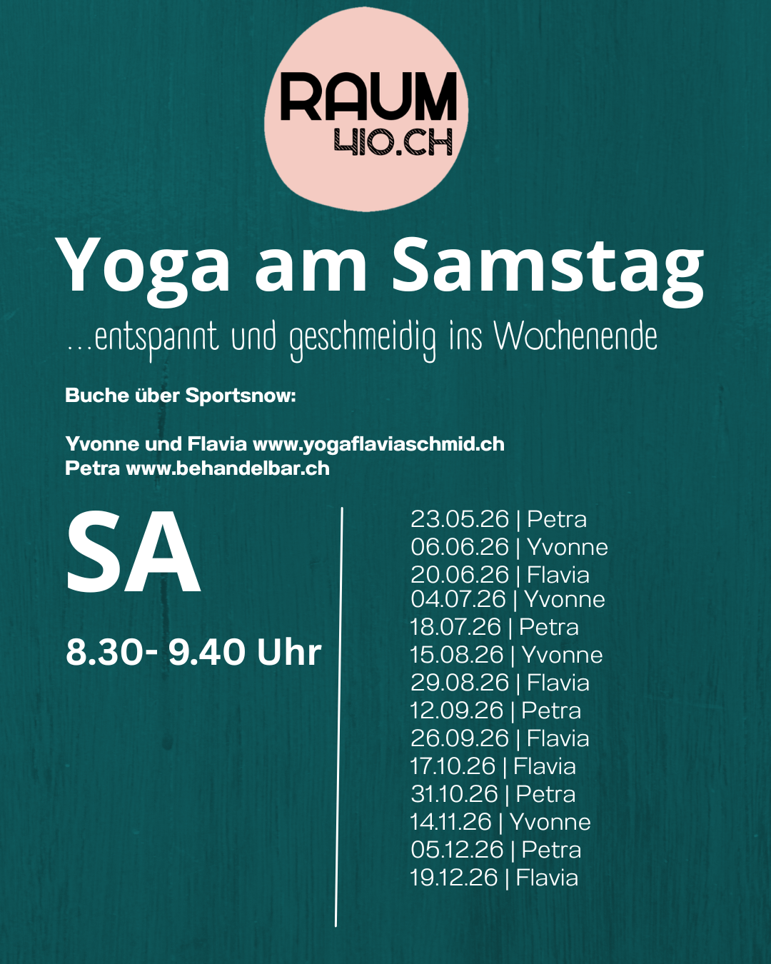 Yoga am Samstag