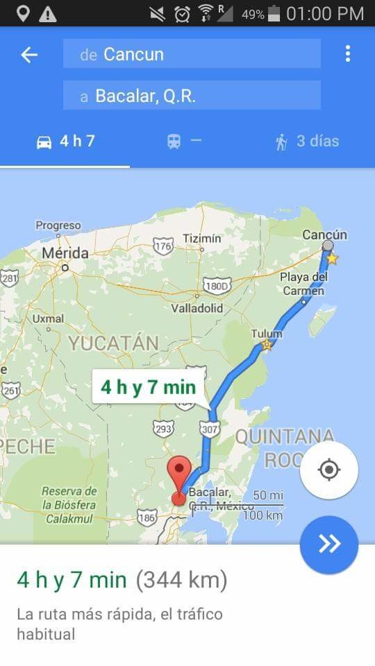 Way from Cancun to Bacalar