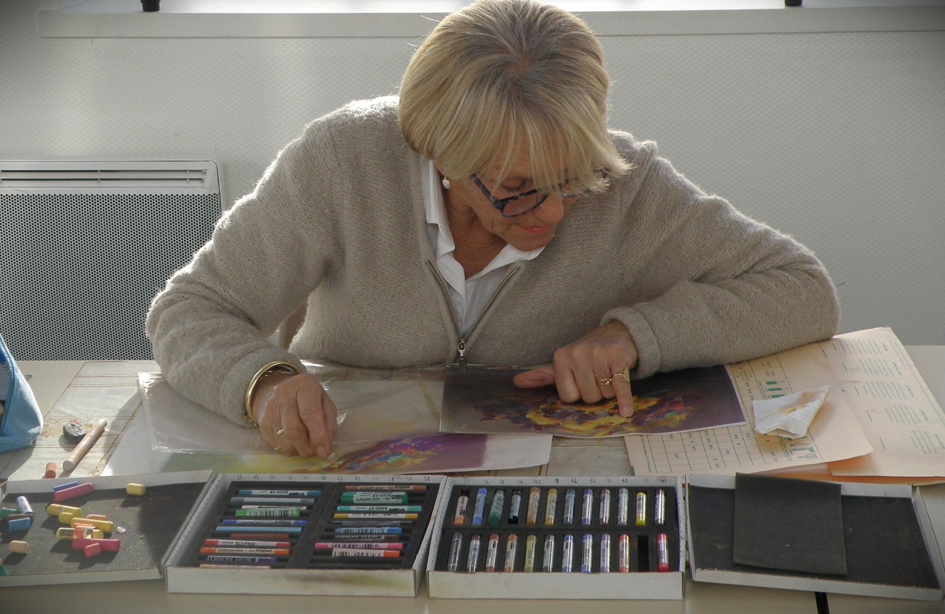 Martine Bouquet de pensées au pastel