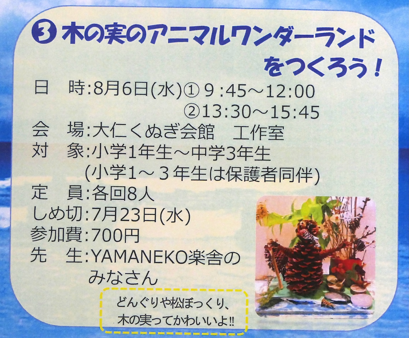 木の実のアニマルワンダーランドをつくろう！作品集