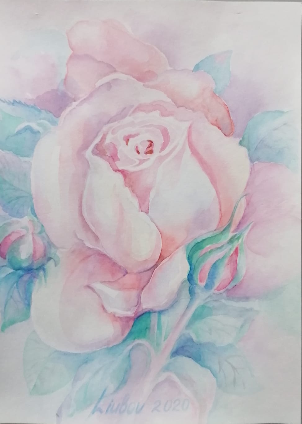 Rose, Aquarell, 15x21 cm