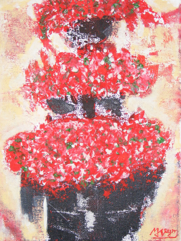 Flowers in Glasgow's Merchant City. 8" x 6". Not for sale.
