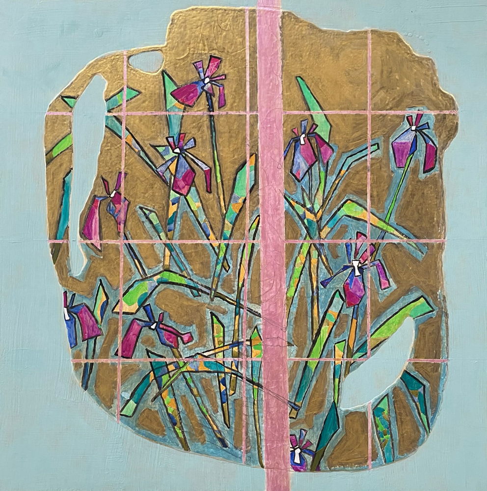 燕子花　　S10(530×530)/Acrylgouache