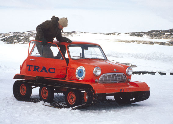 Modified Mini at Wilkes station in Antarctica in 1965