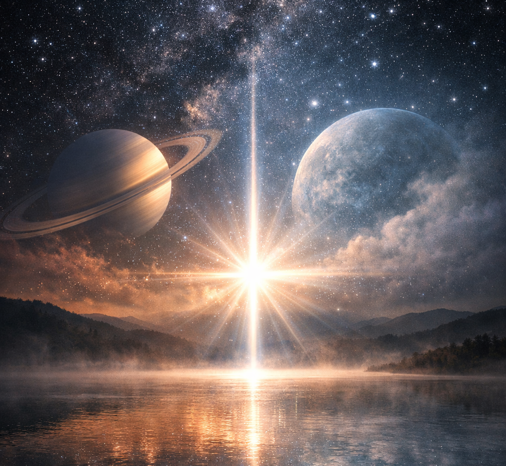 Saturn und Neptun