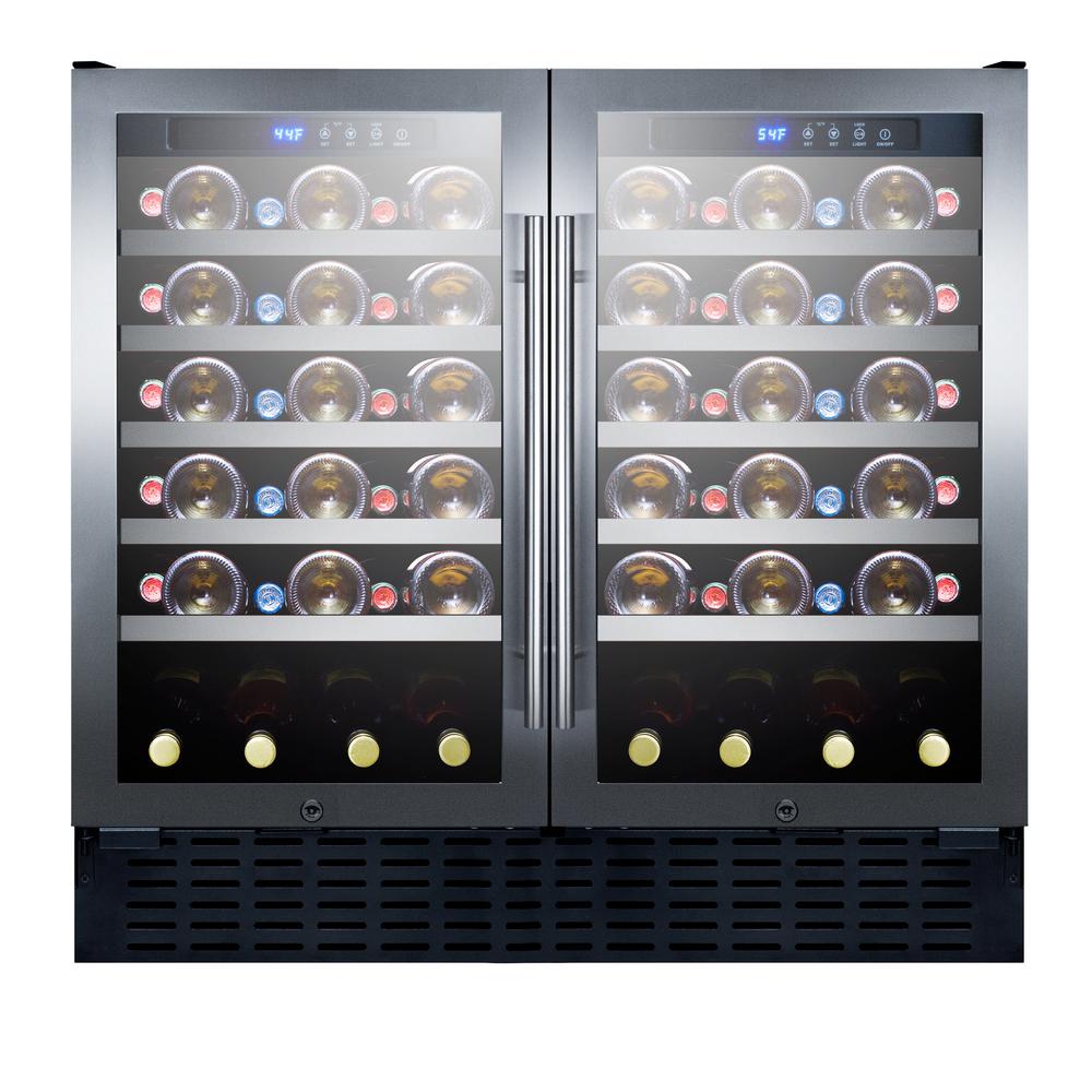 Enfriador de Vinos Cava Summit Appliance Doble Zona Acero Inoxidable 68