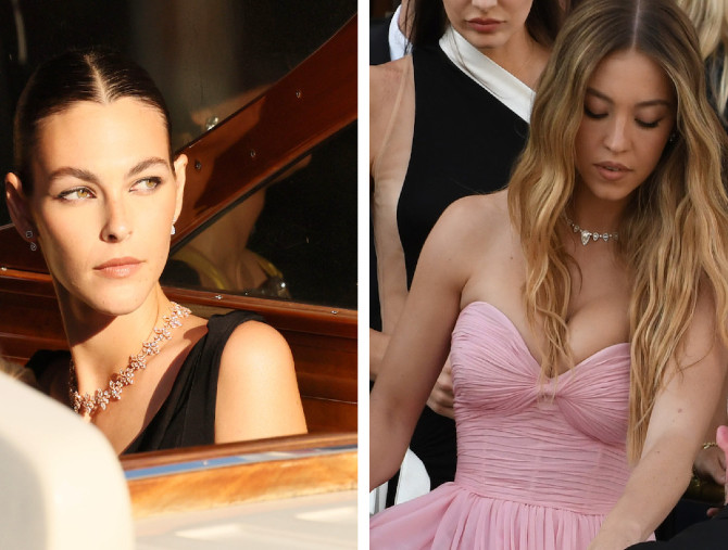 Matrimonio Bezos-Sánchez: Vittoria Ceretti e Sydney Sweeney in Messika