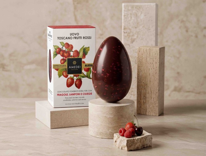 Pasqua 2026: le uova al cioccolato Amedei Toscana in collaborazione con Alessi