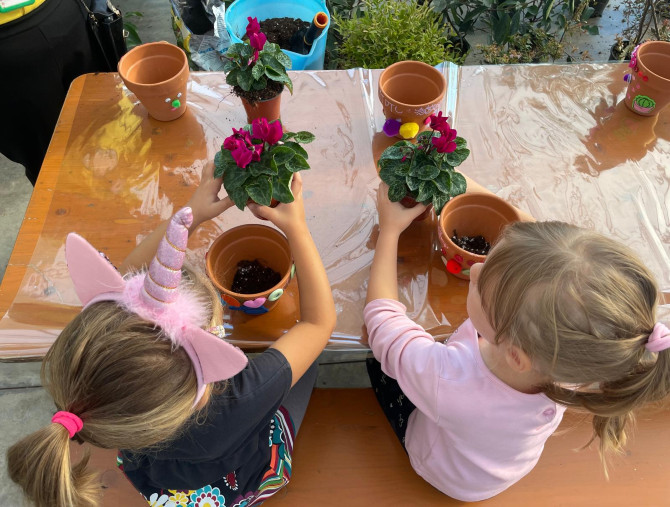 Laboratori per bambini: Ciclamino del cuore per i nonni!