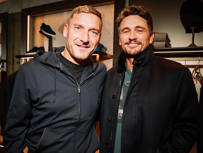 James Franco e Francesco Totti tra gli ospiti dell'inaugurazione del flagship store romano di MooRER
