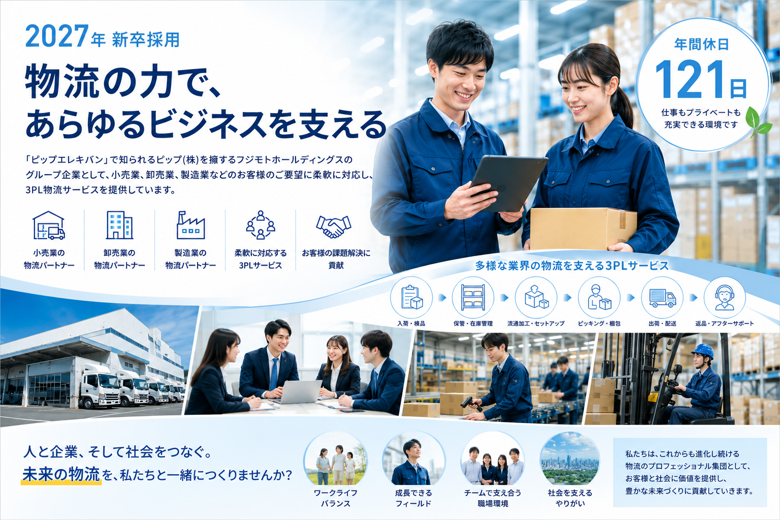 【2027年度新卒採用】物流管理の総合職／ピップ物流株式会社