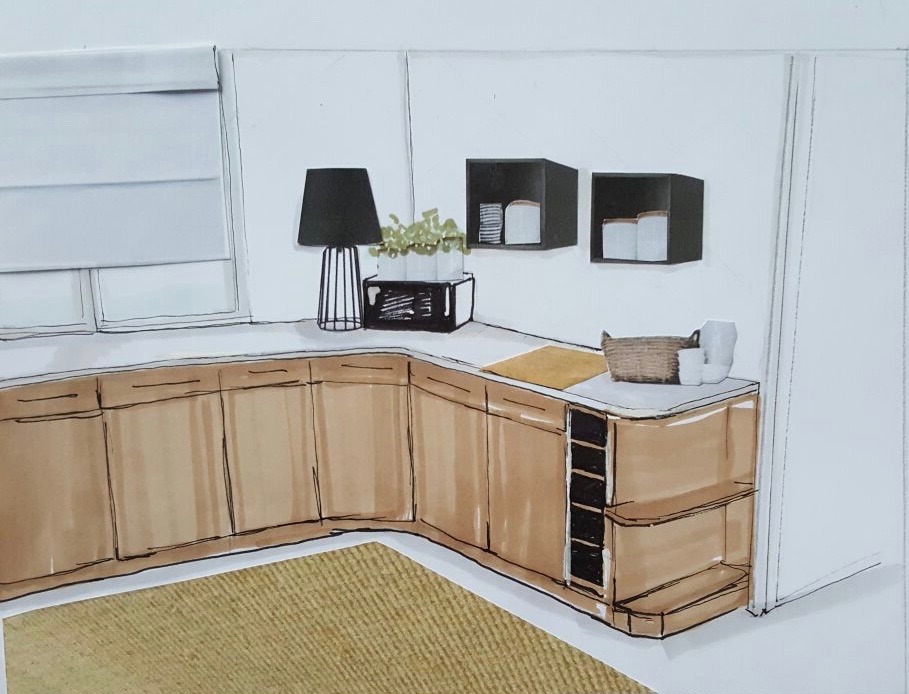 Croquis de la cuisine pour home staging