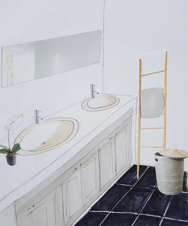 Croquis de la salle de bain pour home staging